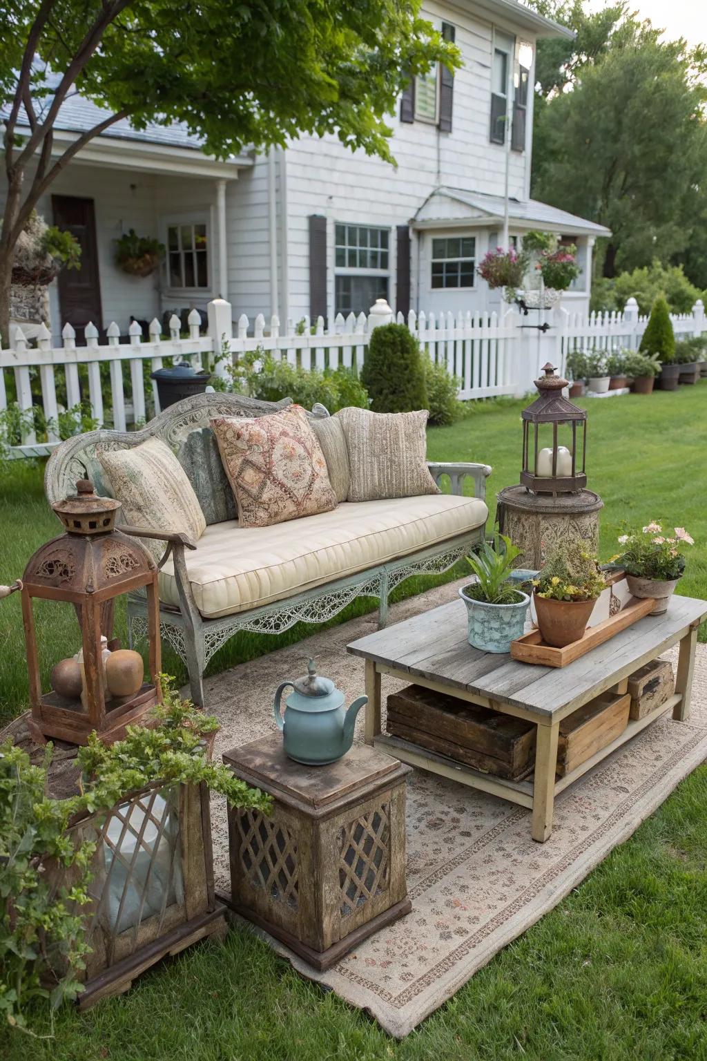 Imbue antique appeal into your front yard design.
