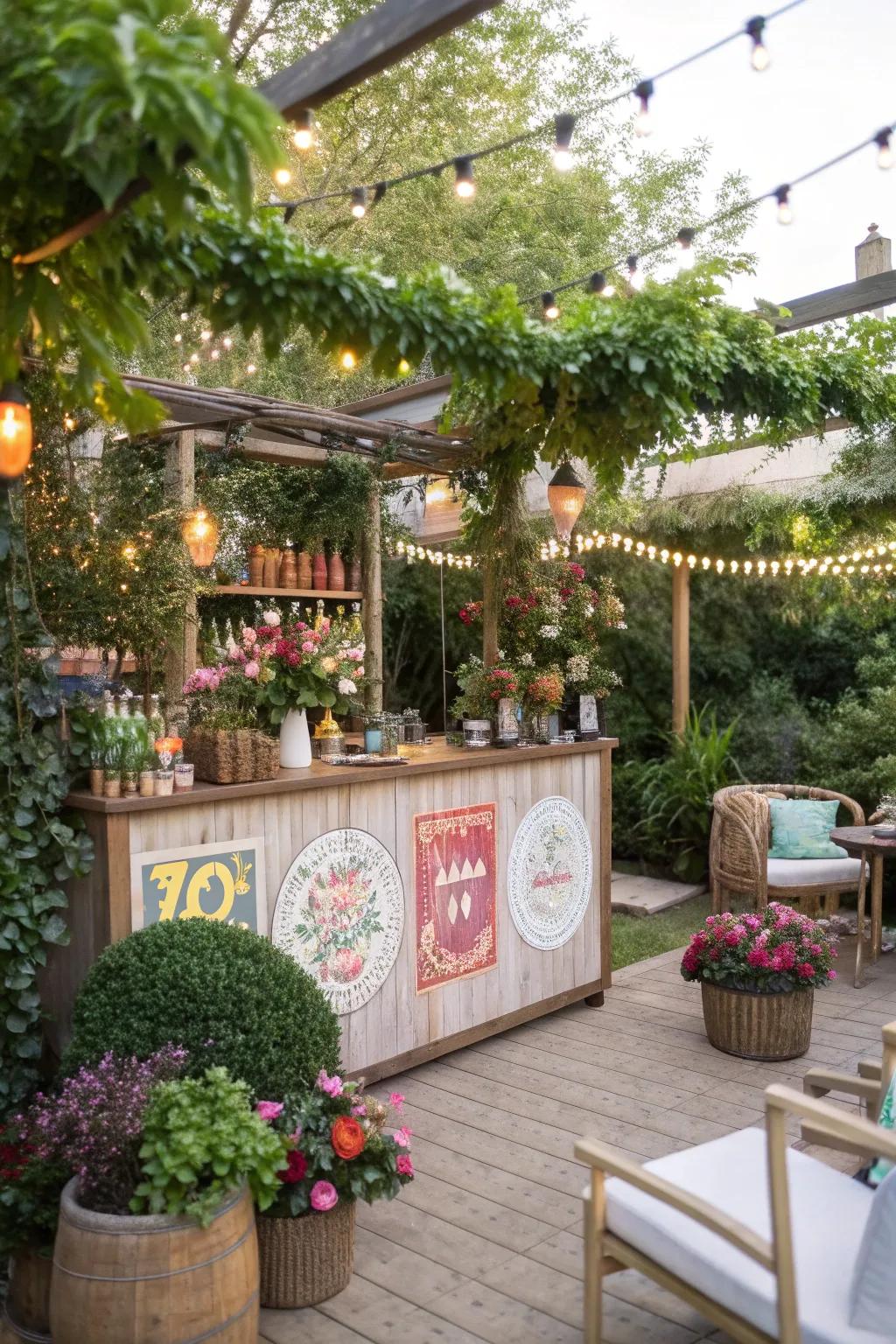 Personal touches at a garden bar.
