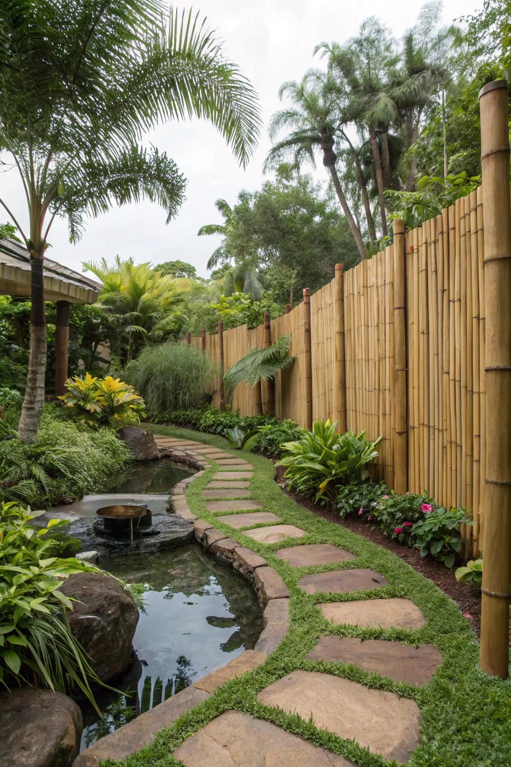 Cane surrounds provide an eco-friendly and exotic garden solution.