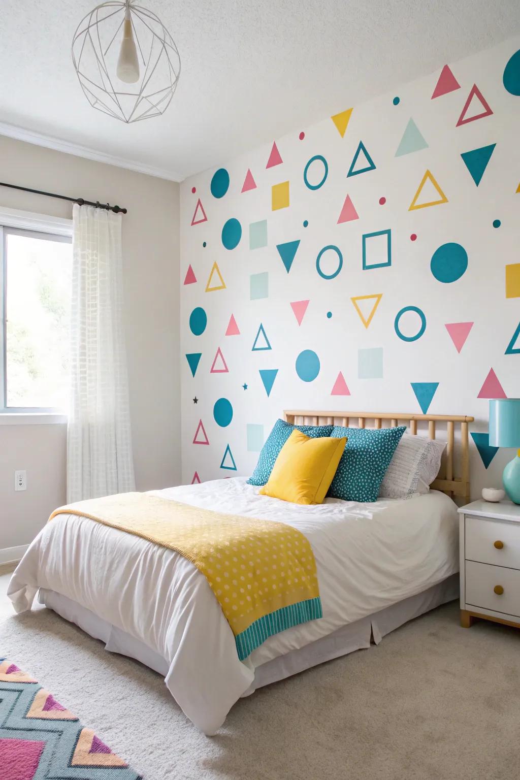 Wall accents deliver a versatile, renter-friendly geometric art solution.