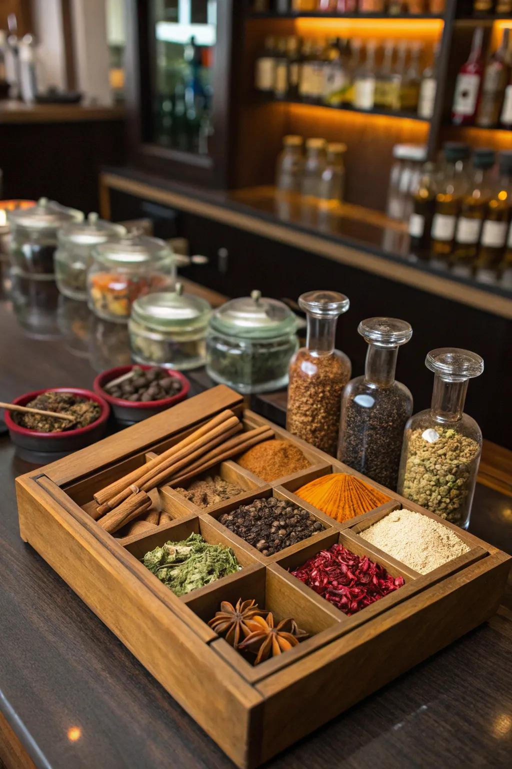 Explore new flavors with a flavoring set.