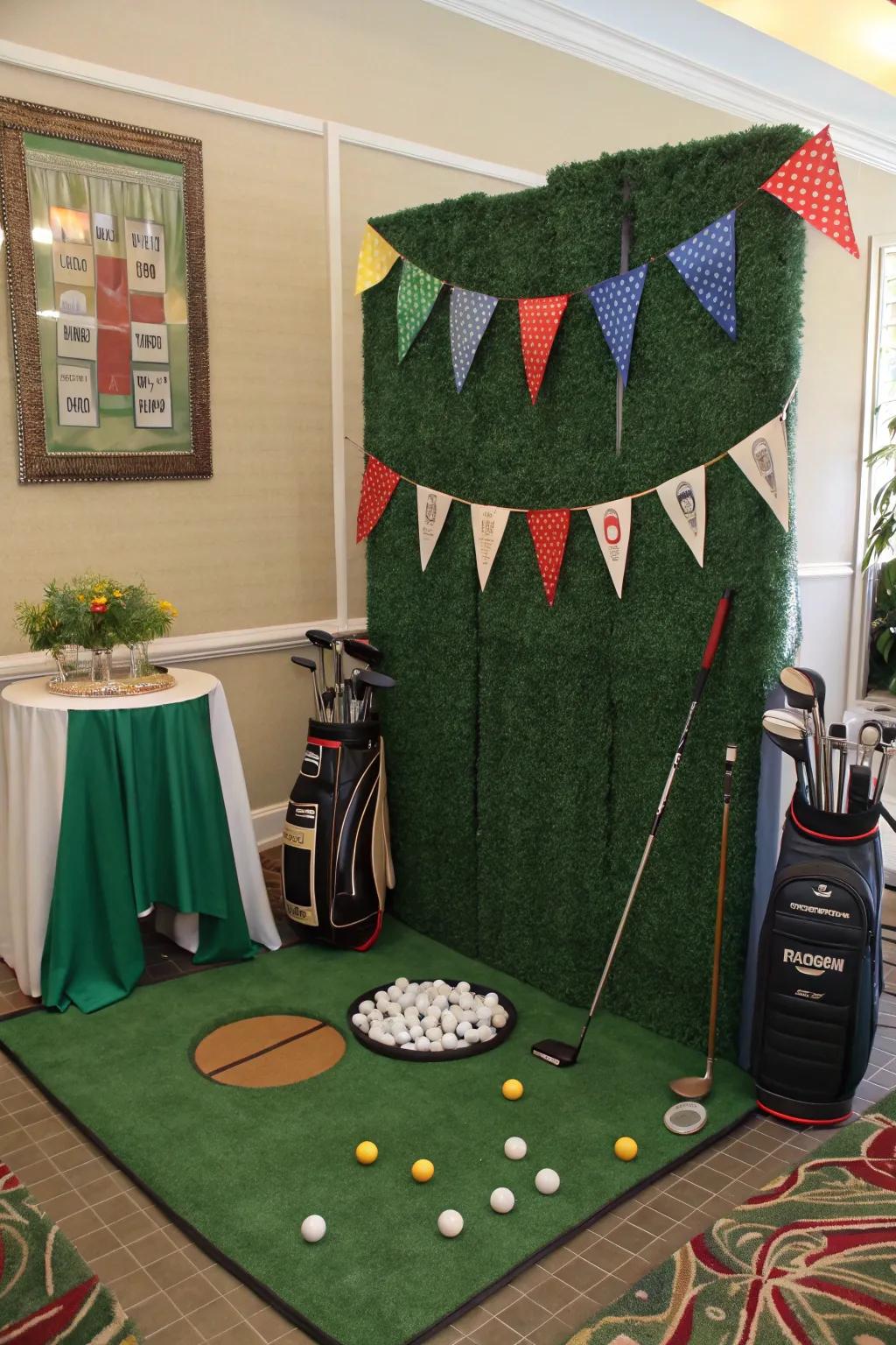 Capture memories with a fun and interactive golf-based photo spot.