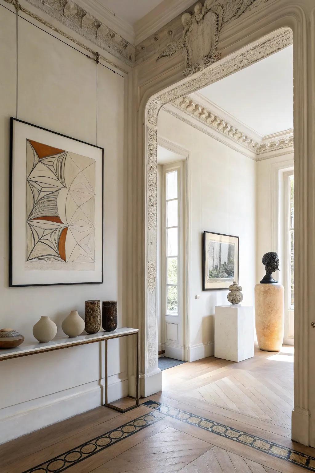Minimalist artwork creates a significant impact with simplicity.