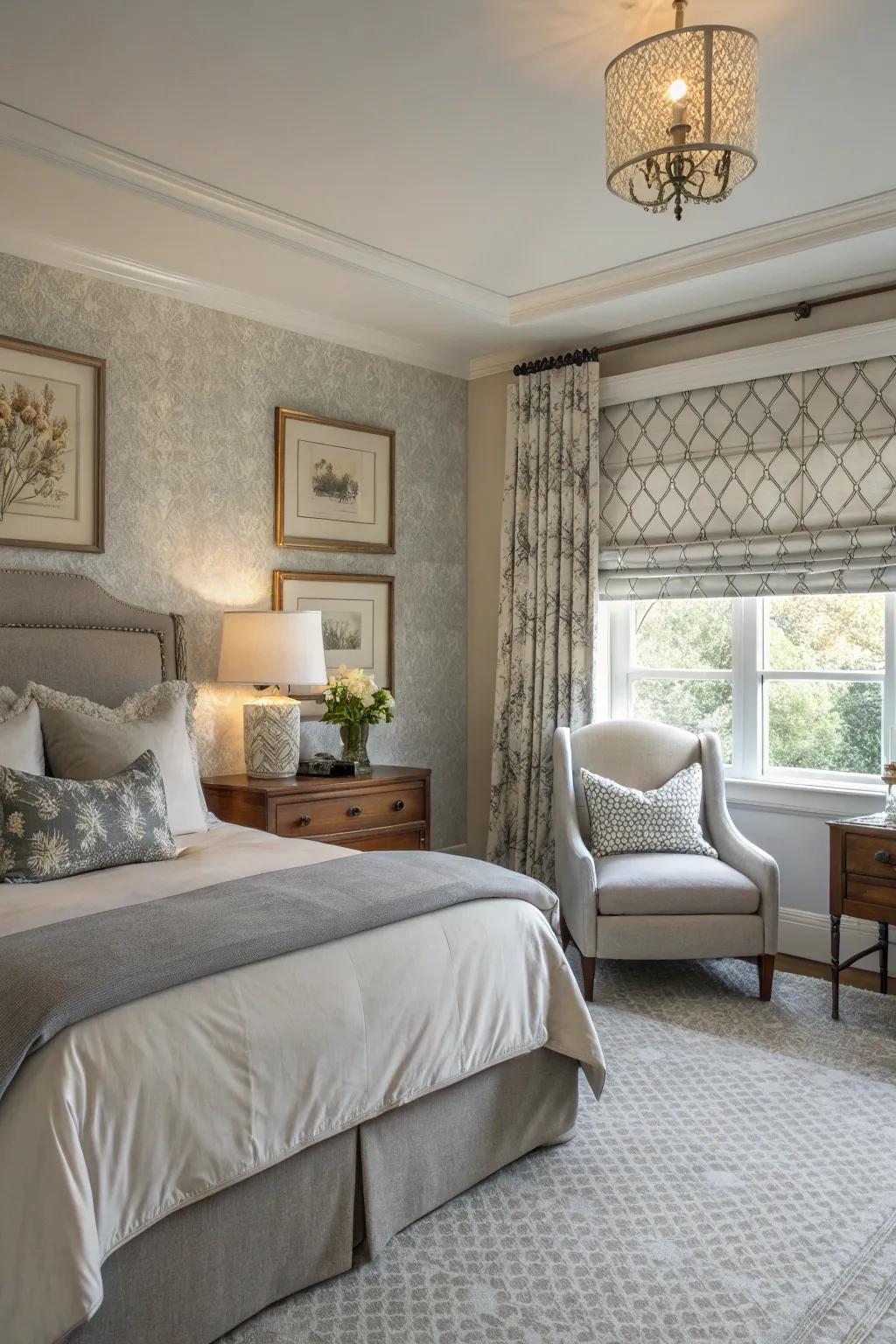 Classic blinds offer privacy with an elegant touch.