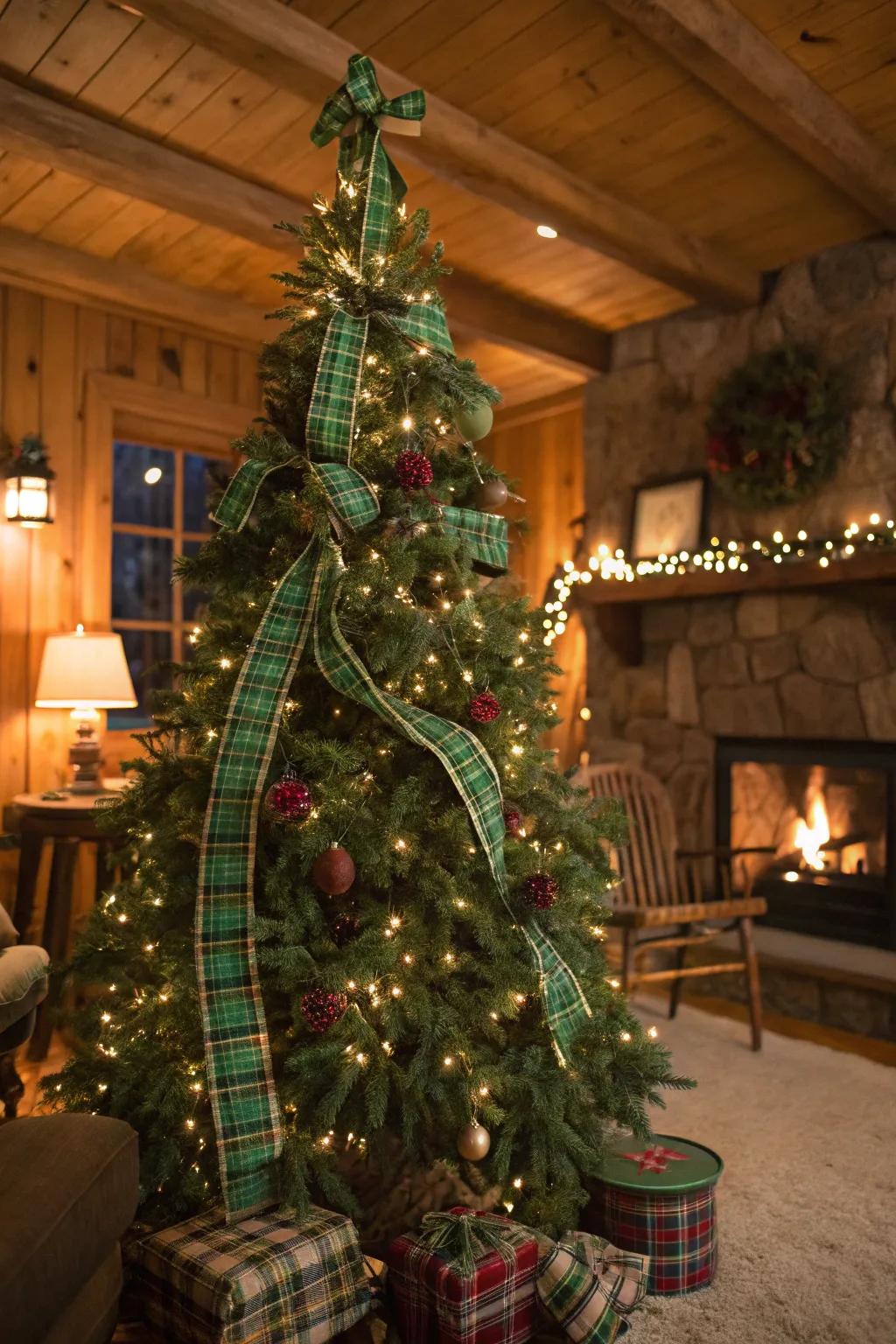 Snug charisma with emerald tartan wraps.