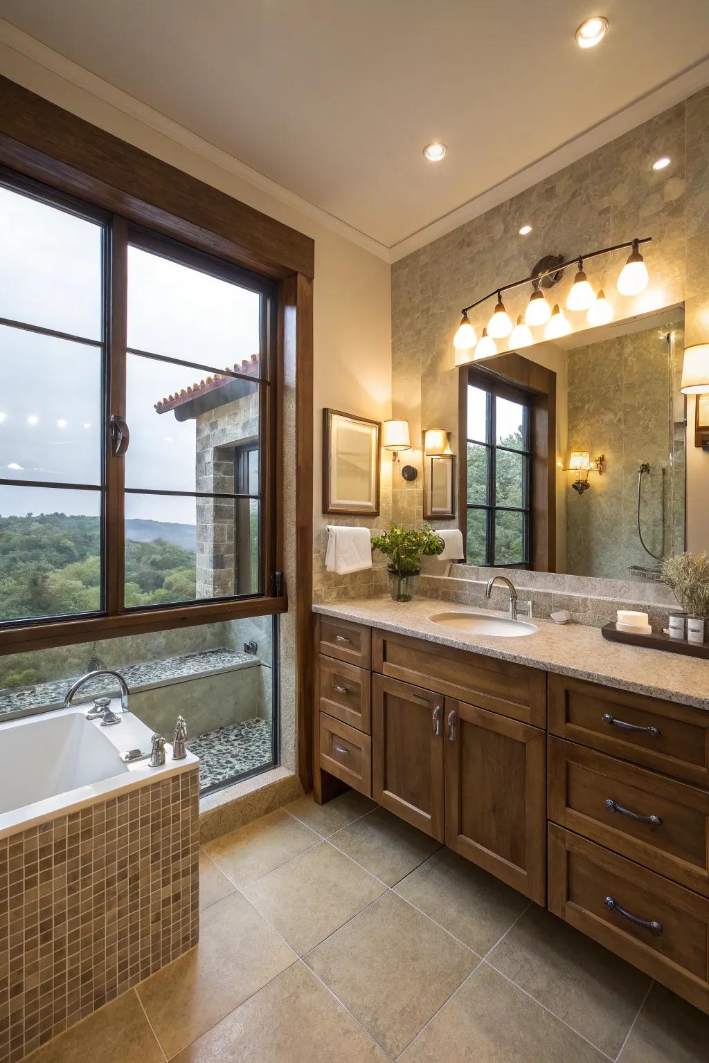 A well-lit guest bathroom feels bright and welcoming.