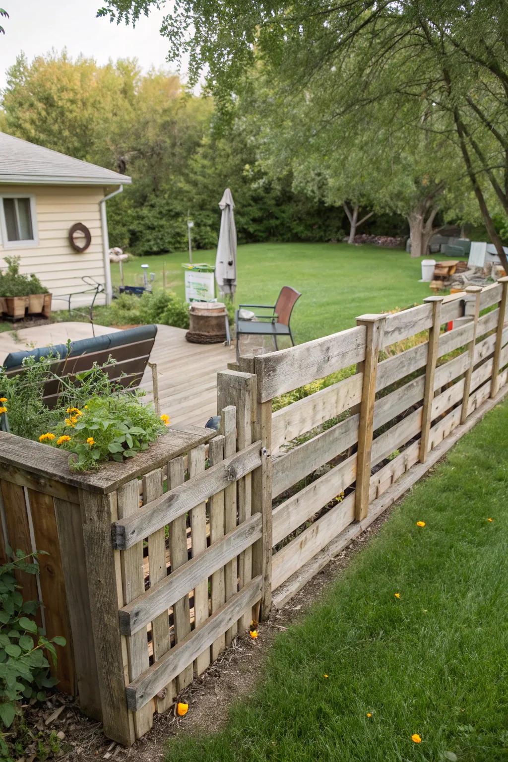Eco-friendly and charming pallet barrier.