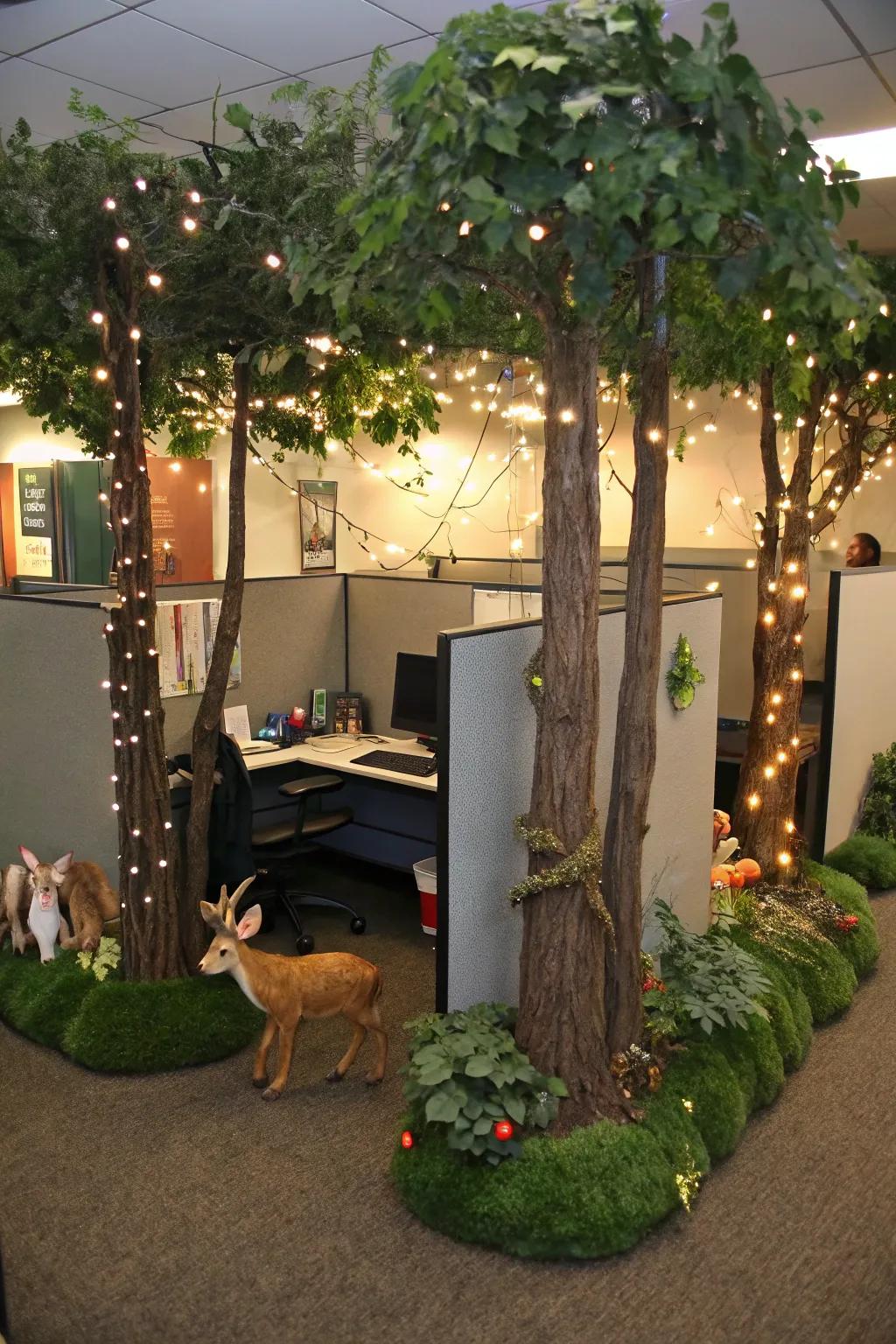 Step into an enchanted forest with whimsical and natural elements.