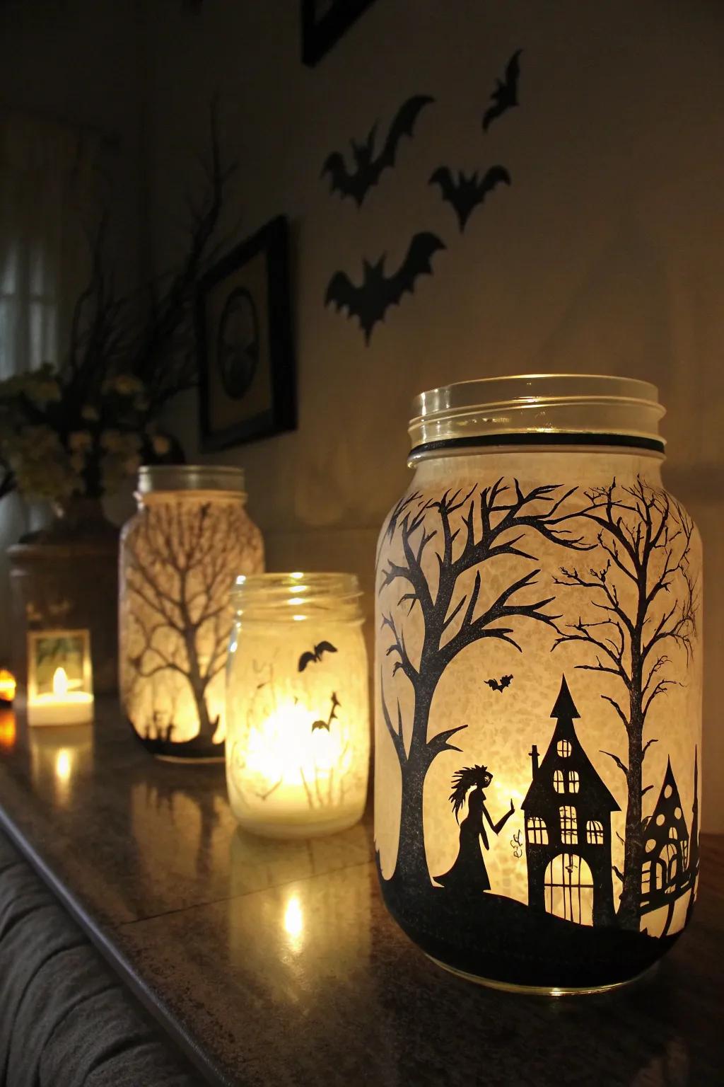 Adhesive film beacons conjure an enchanting luminescence for All Hallows' Eve.