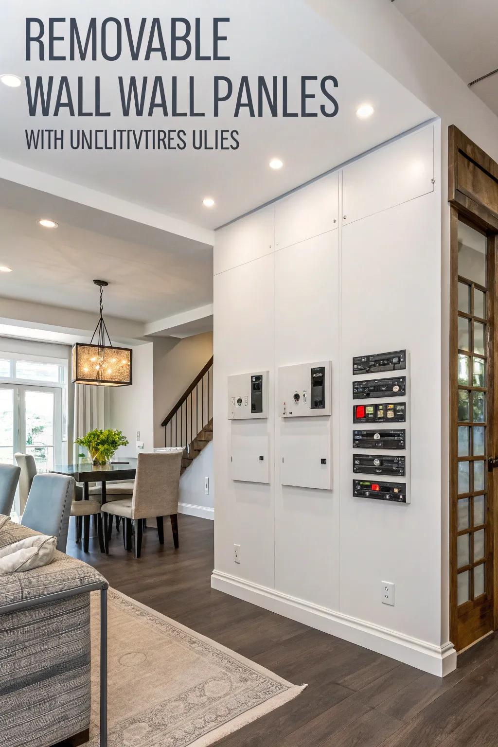 Detachable wall panels offering adaptable concealment for utilities.