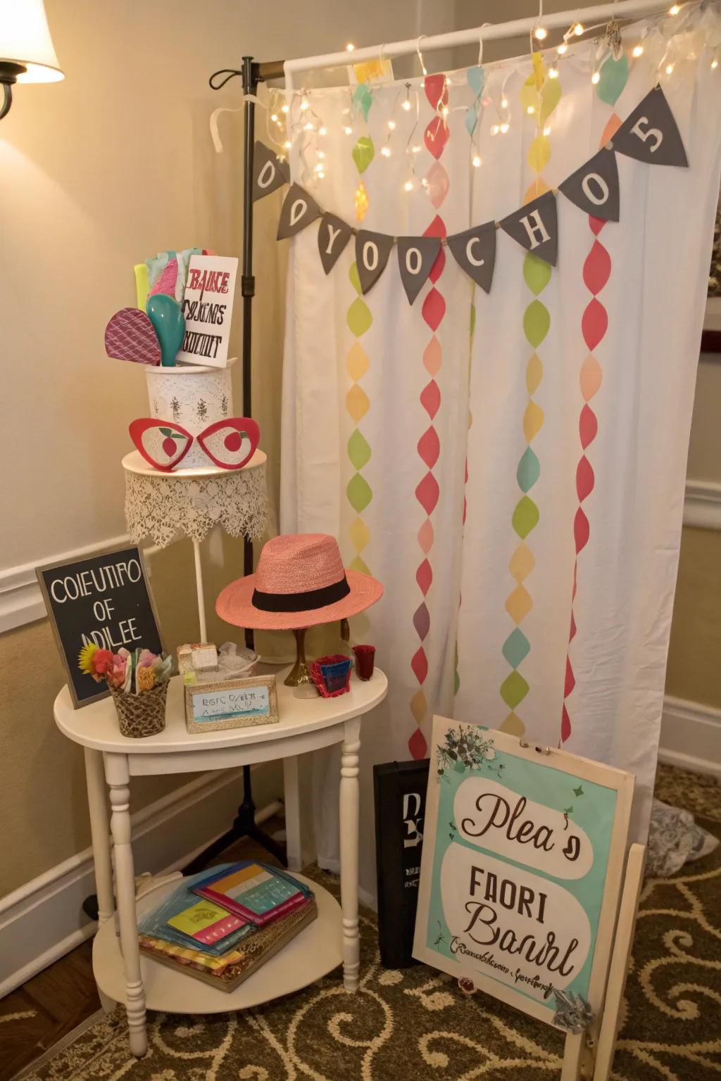 A delightful photo station for capturing celebration memories.
