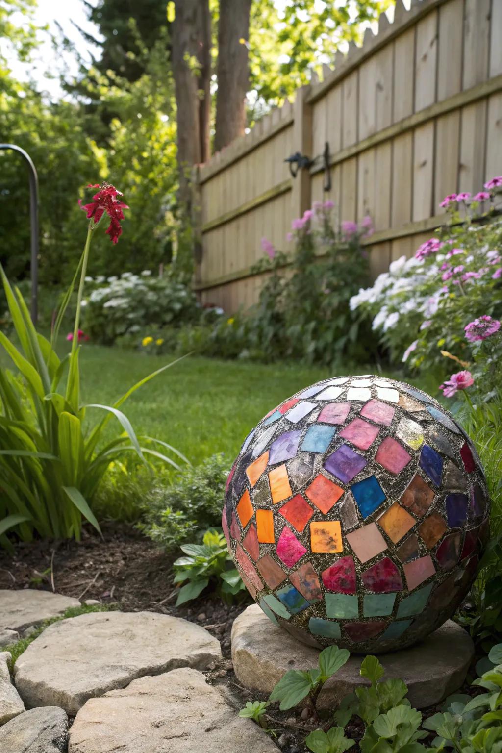 Create a dazzling decorative globe from a recreational sphere.