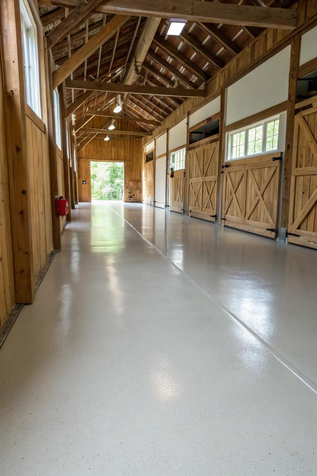 Saniseam Ultra provides a smooth and clean ground cover choice for equine facilities.