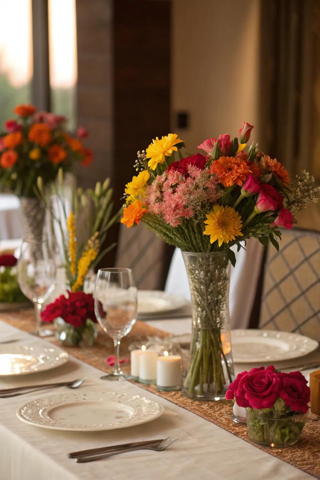 Blossom centerpieces introduce vibrancy and color to your celebration.