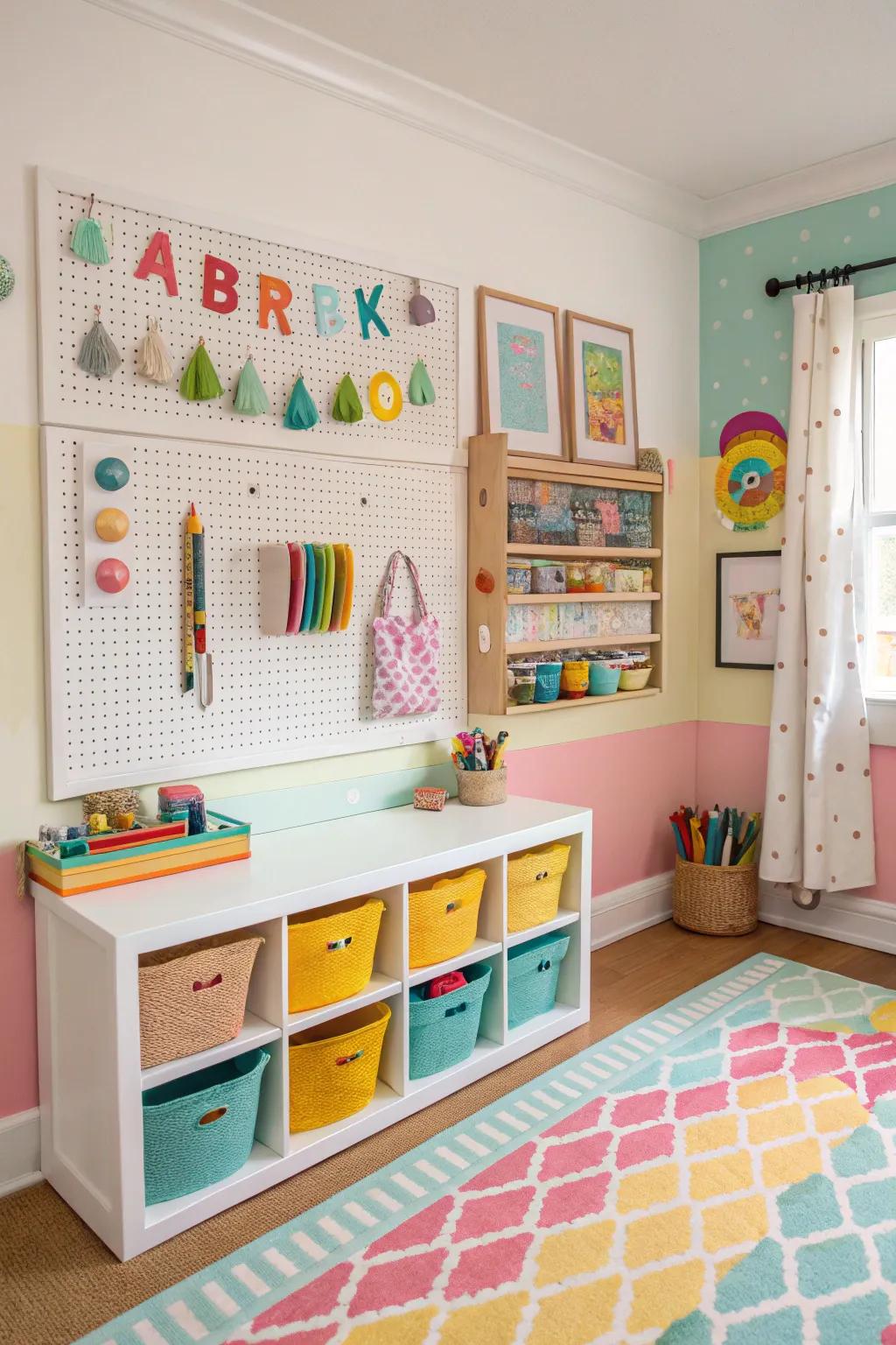 Pegboards offer a special way to organize.