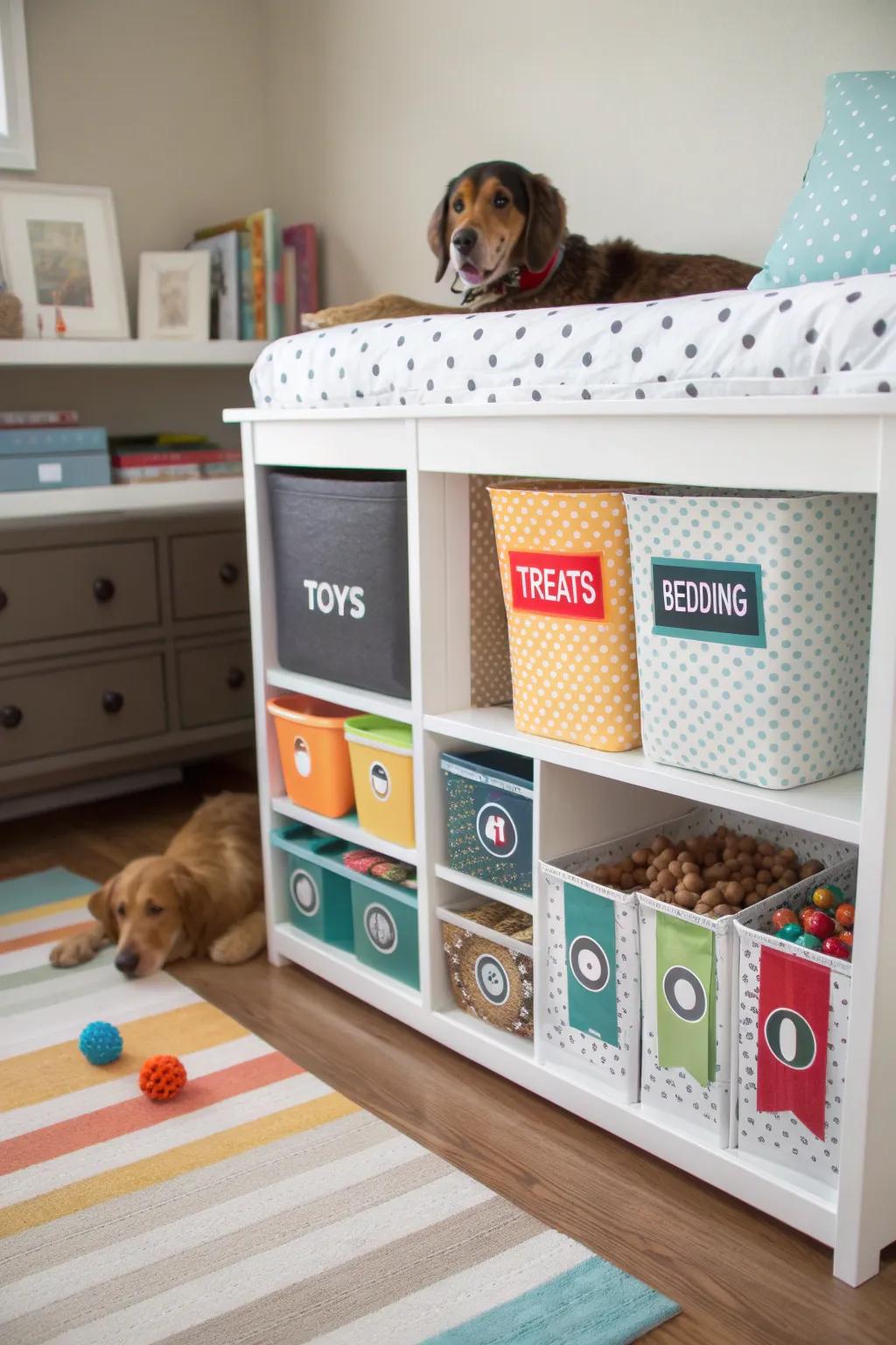 Creative homemade storage solutions ensure well-ordered and fashionable storage.