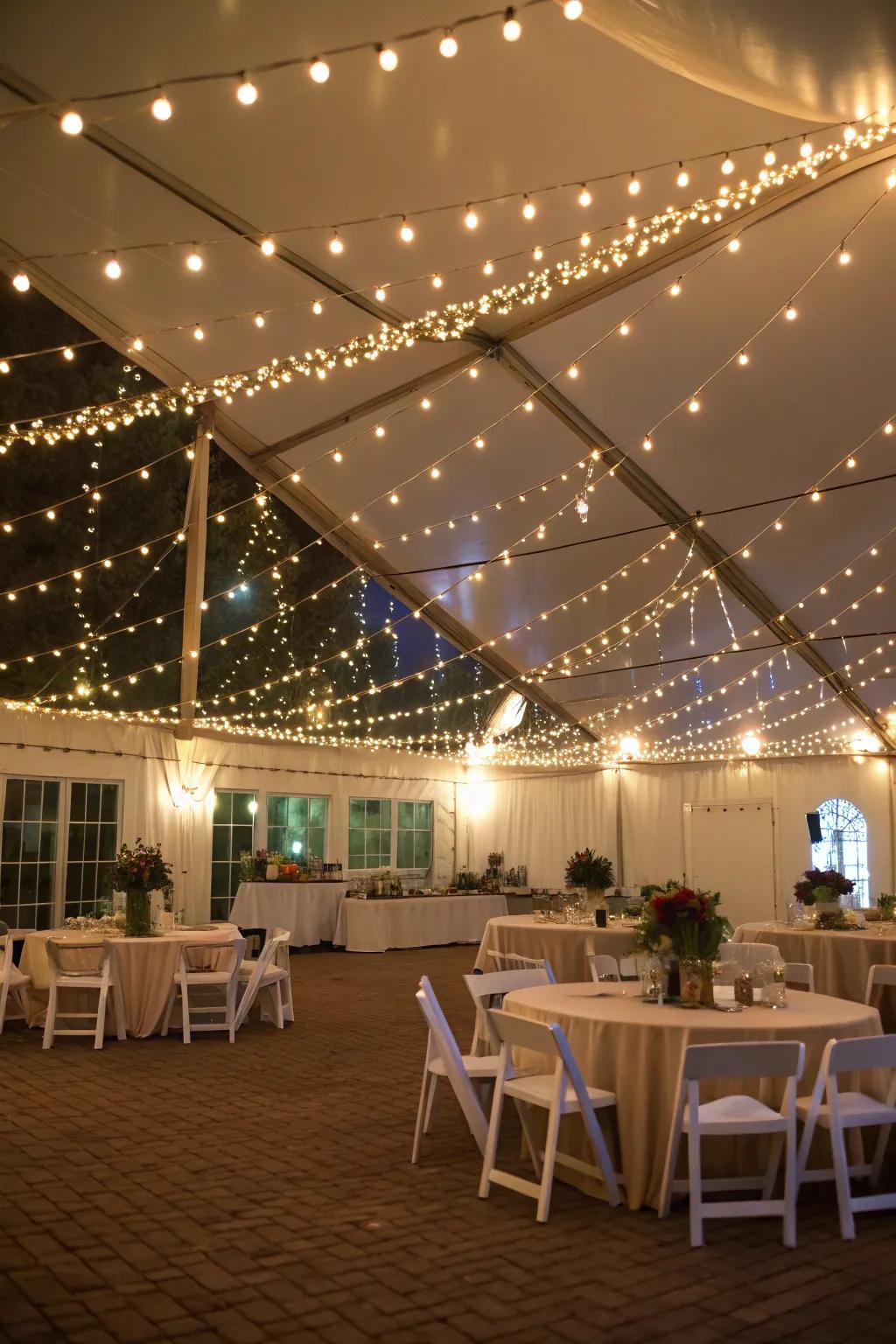 With creatively arranged decorative mini-lights, create a festive atmosphere.