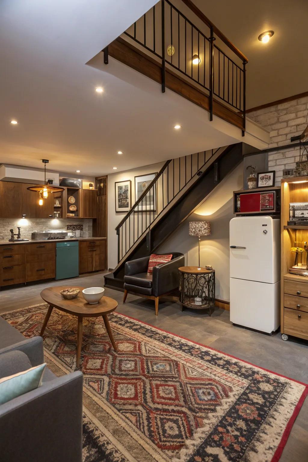 Combine retro elements with modern design for a distinctive and stylish home.