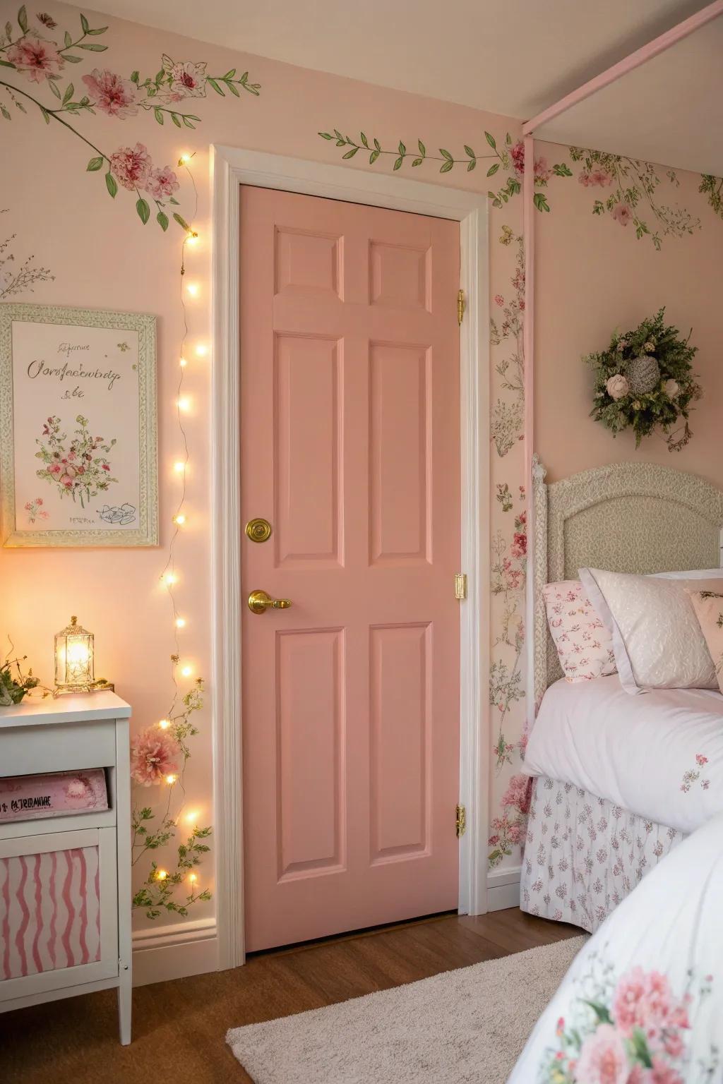Rose-tinted doors adding a romantic hint.