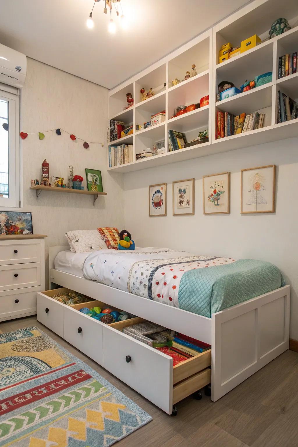 Creative solutions that keep kid's rooms organized.