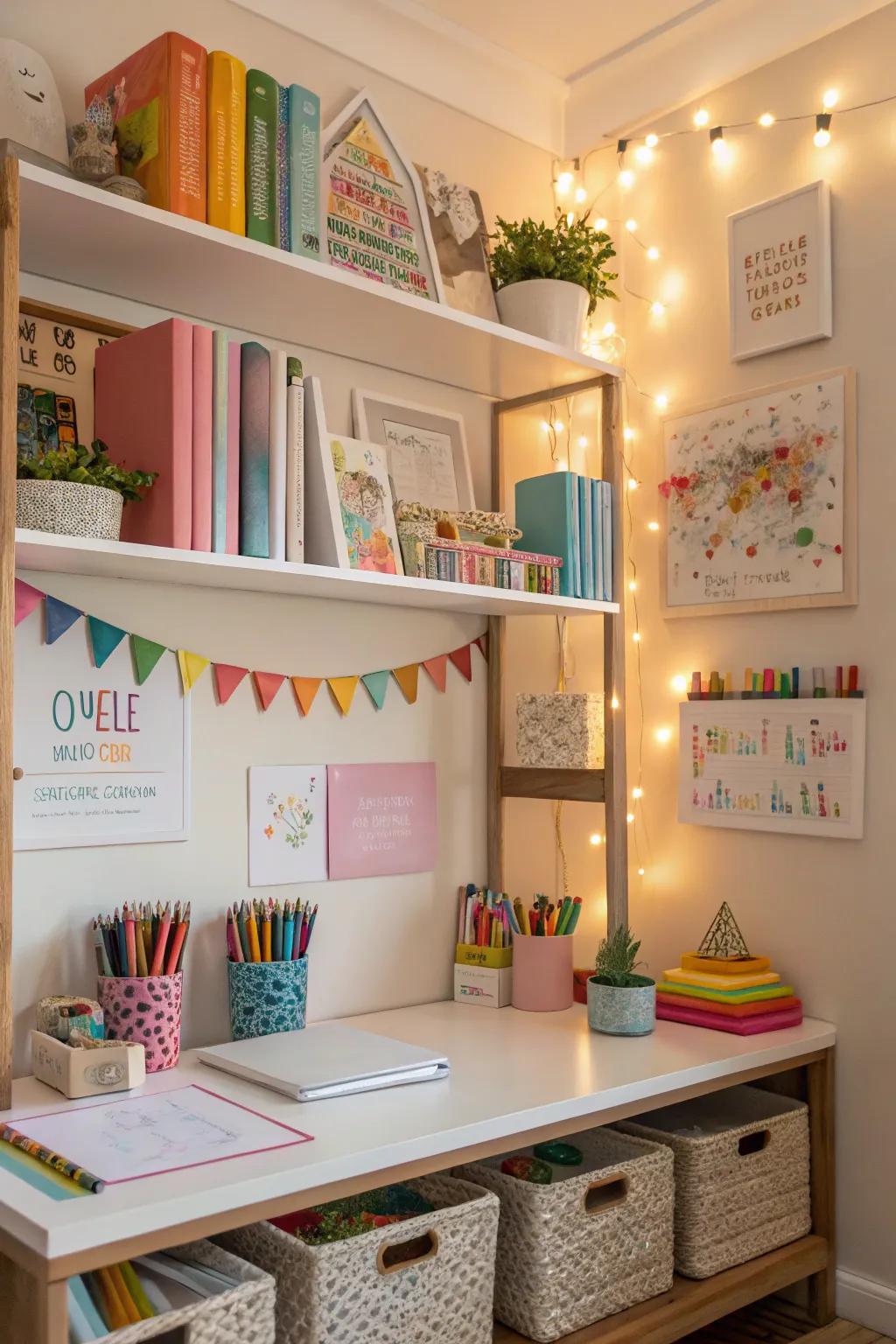 Elegant and practical multi-tiered shelving.