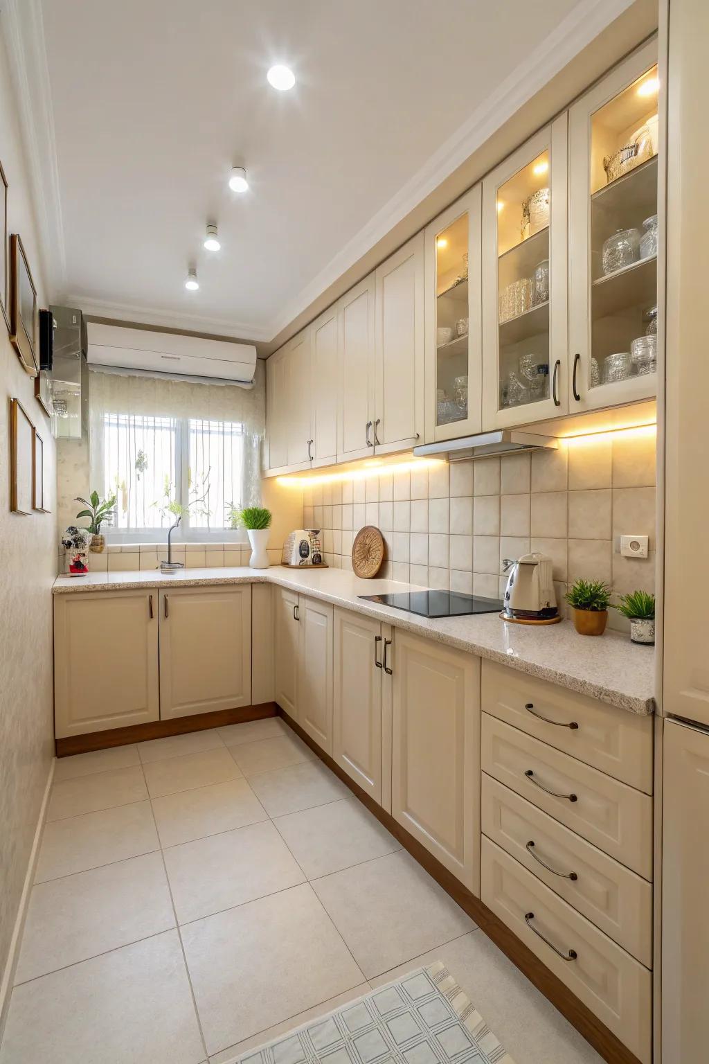 Pale color palettes enhance the openness of small areas.