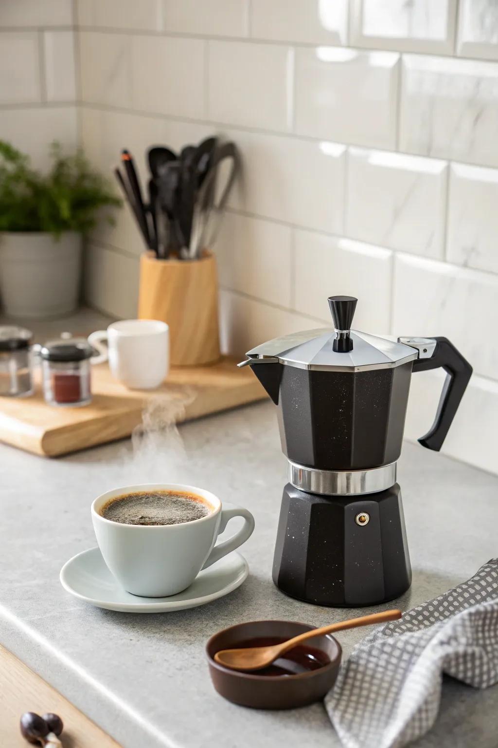 A stylish coffee machine is a morning essential.