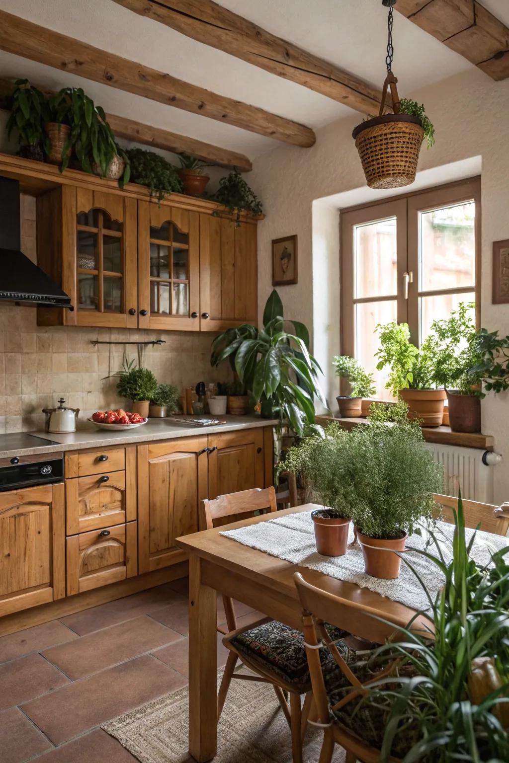 Natural features bring warmth and vitality to your kitchen area.