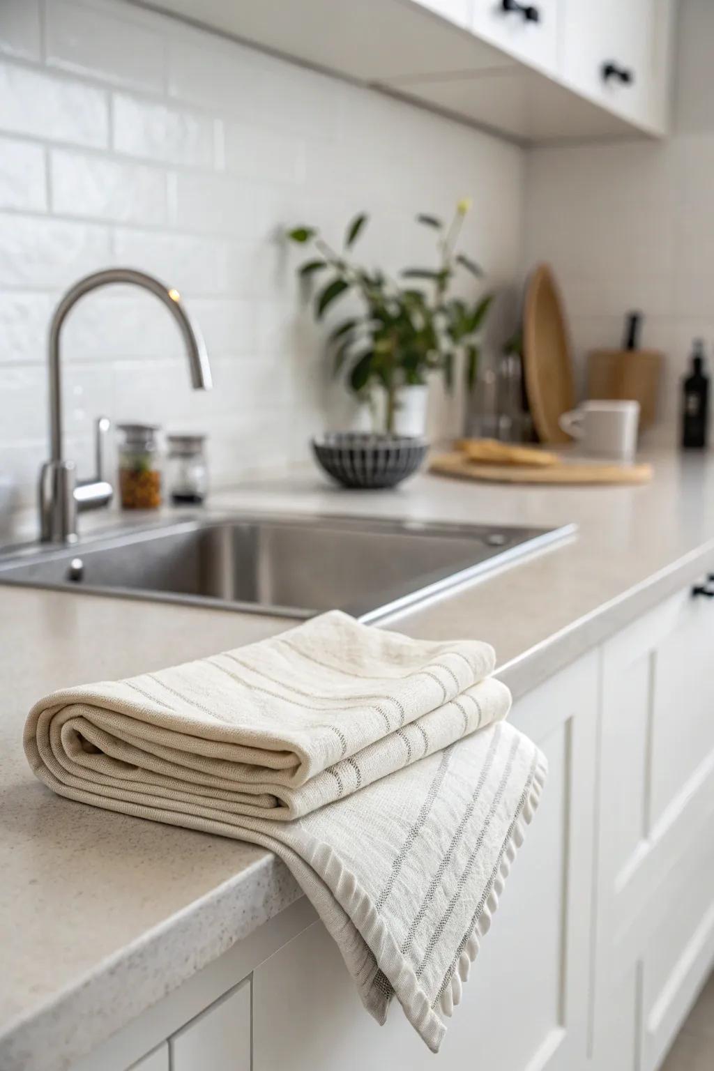 Embrace simplicity by laying a cloth flat.