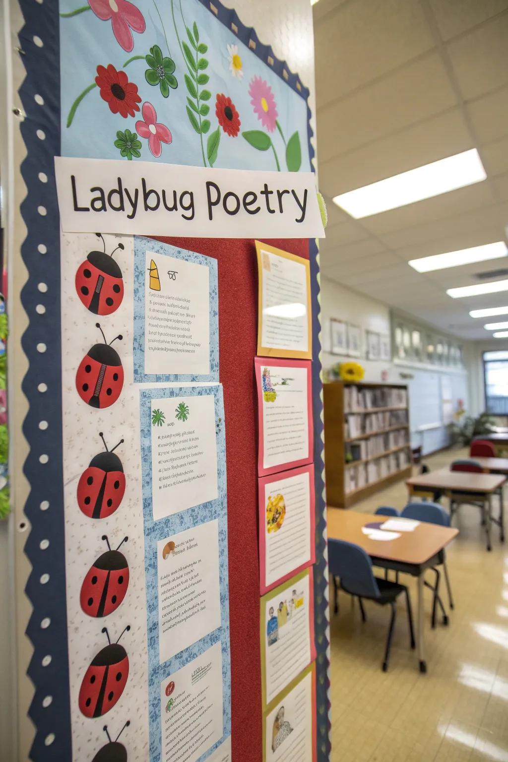 A creative ladybug verse nook for young authors.