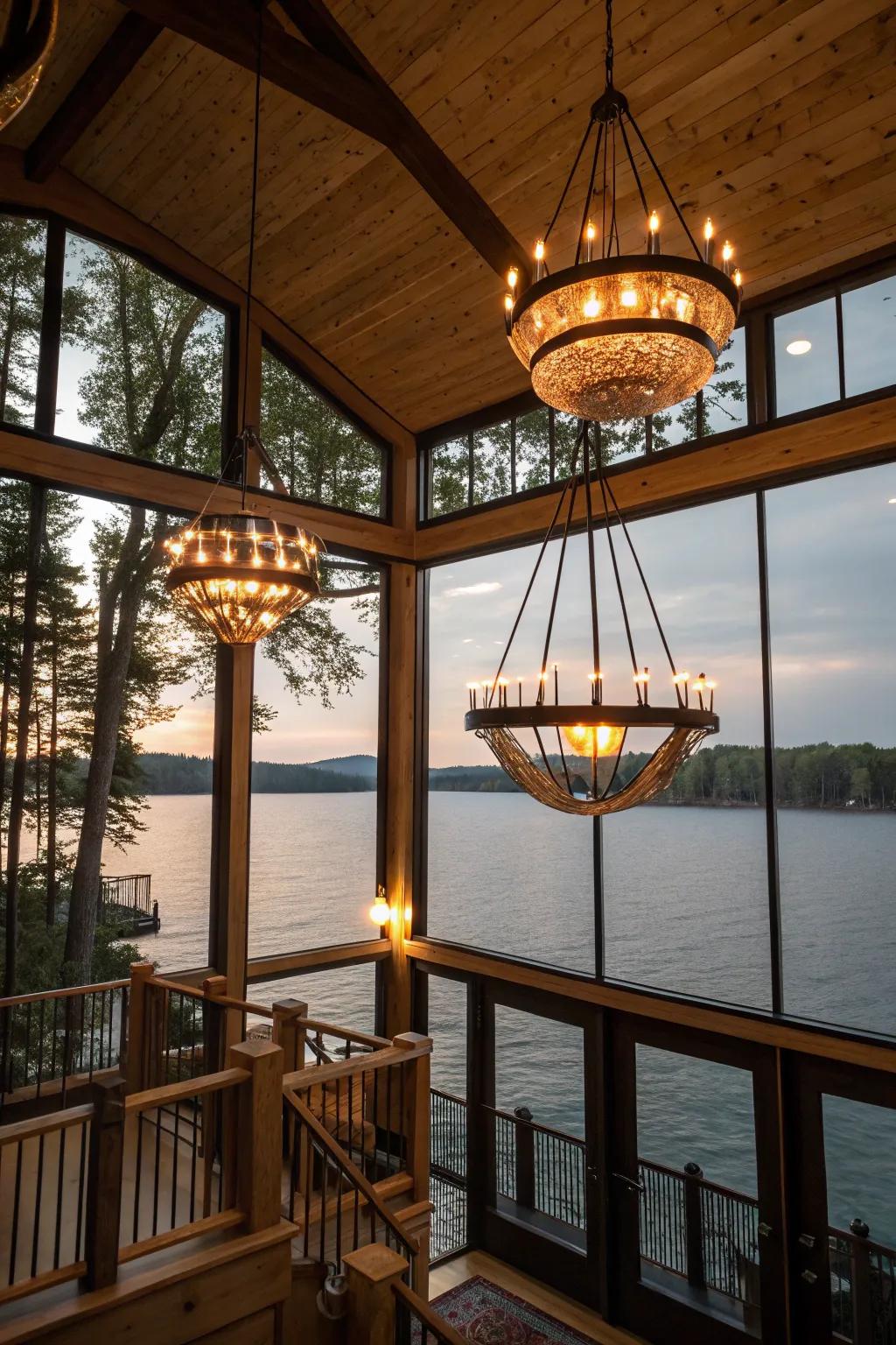 Striking illumination contributes refinement and emphasis.