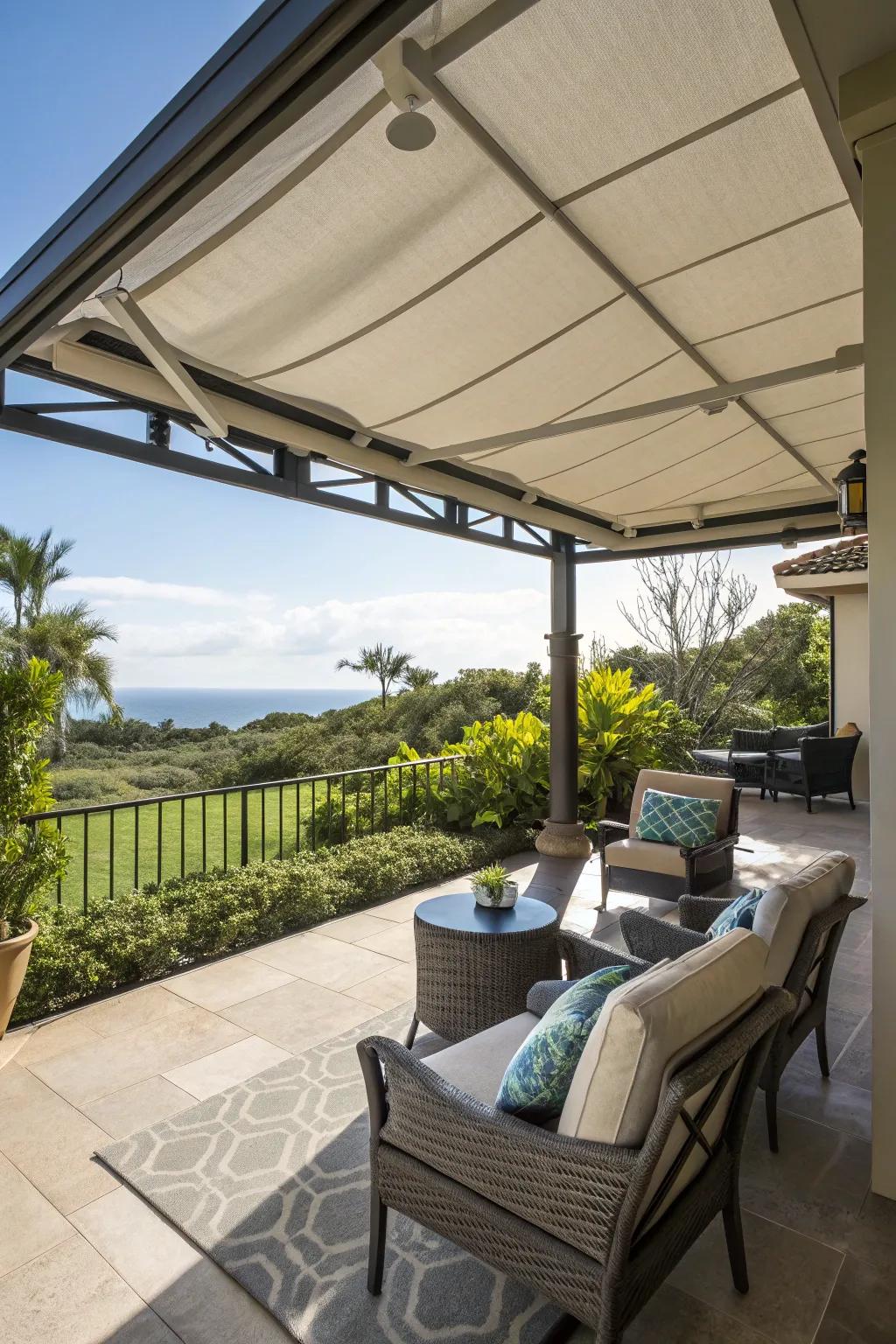 A covered lanai furnishes shade and refuge year-round.