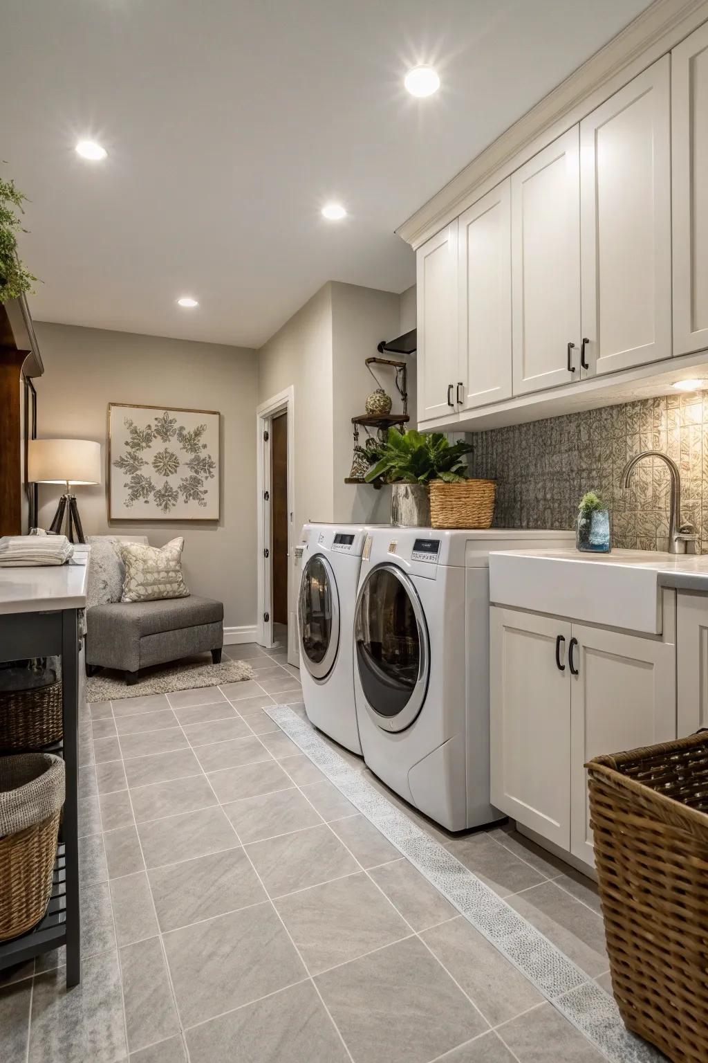 Resilient stone tiles assure durability and style.