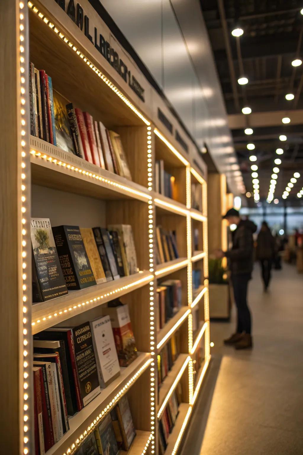 Render your bookshelves prominent via accent LED illumination.