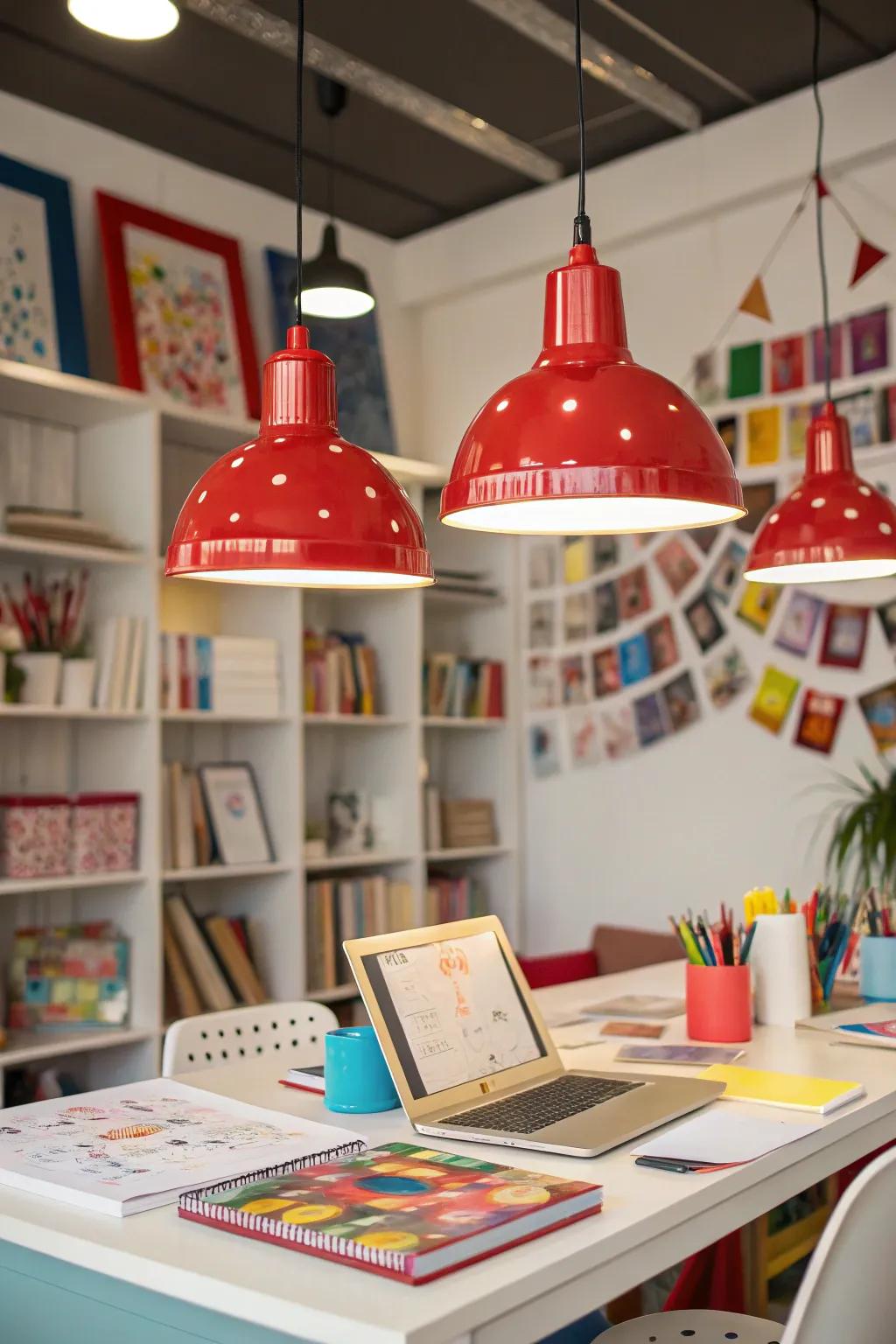 Bright fixtures add a burst of color and creativity to your space.