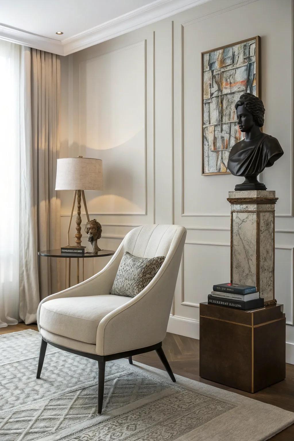 Minimalist decor is impactful in its simplicity.