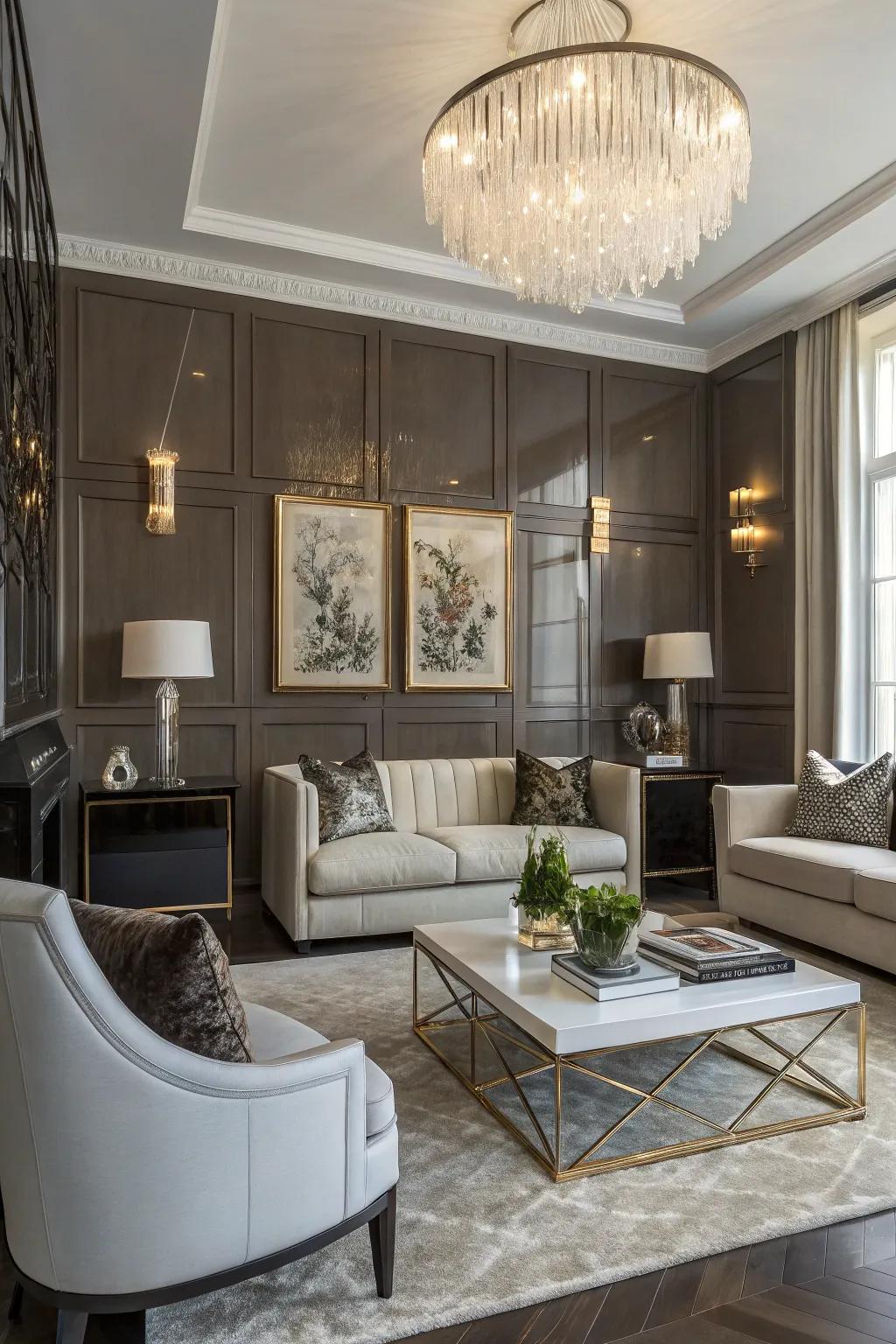 Mirror-like surfaces bring a luxurious shine to your wall panels.