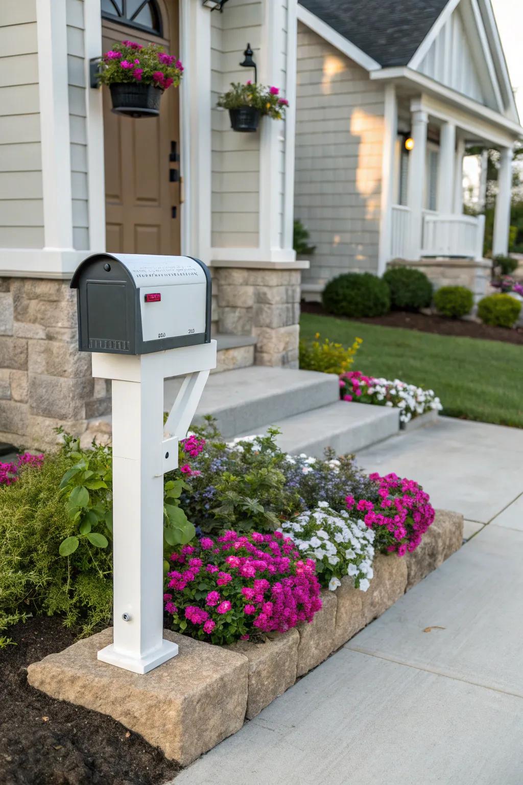 A mailbox makeover can enhance the entire aesthetic of your flower bed.