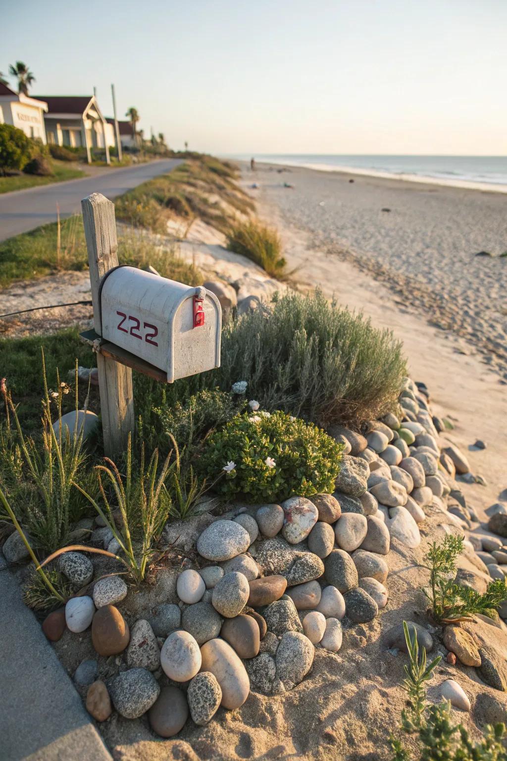 Shoreline gravel lends a shoreline vibe to your landscape.