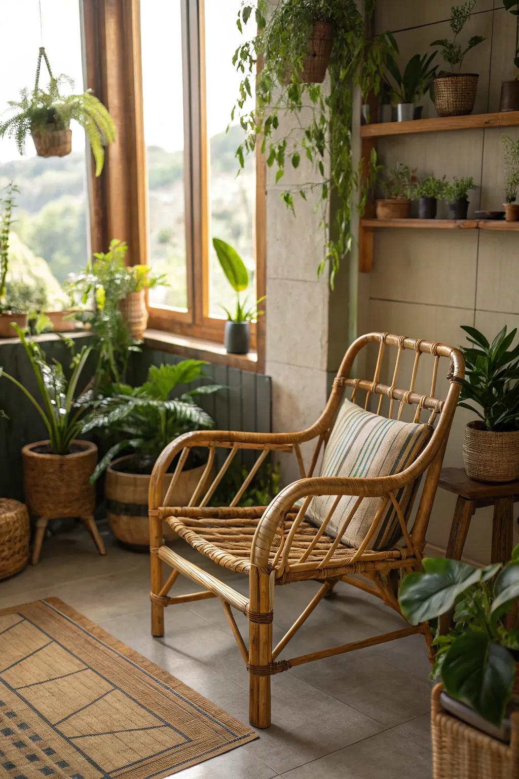 Go green with an nature-friendly bamboo seat.