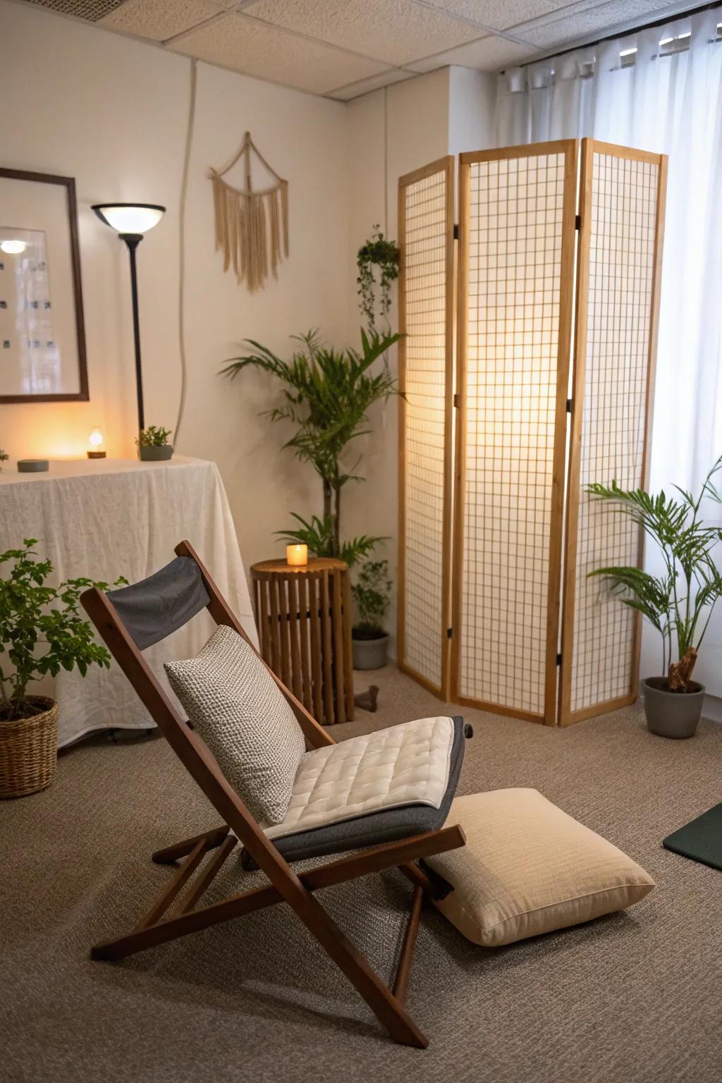 A repurposed corner can easily become your own meditation space.