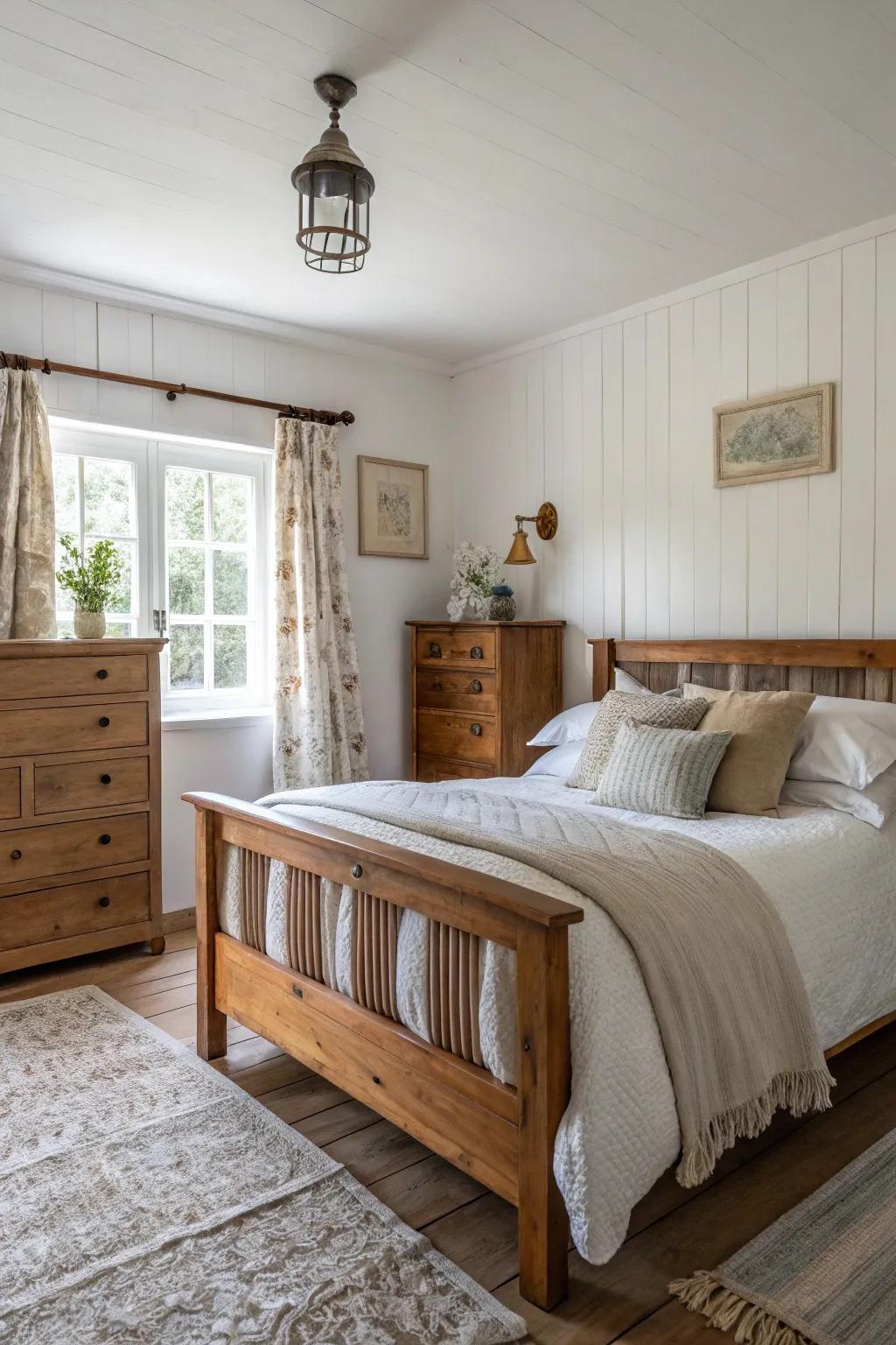 White and wood&mdash;a classic combination for a bright space.