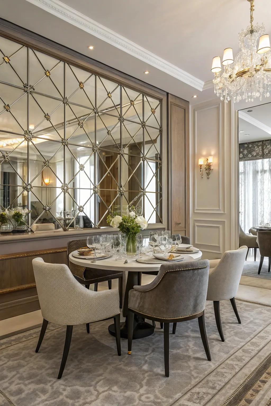 Reflector highlighted walls contribute dimension and character.