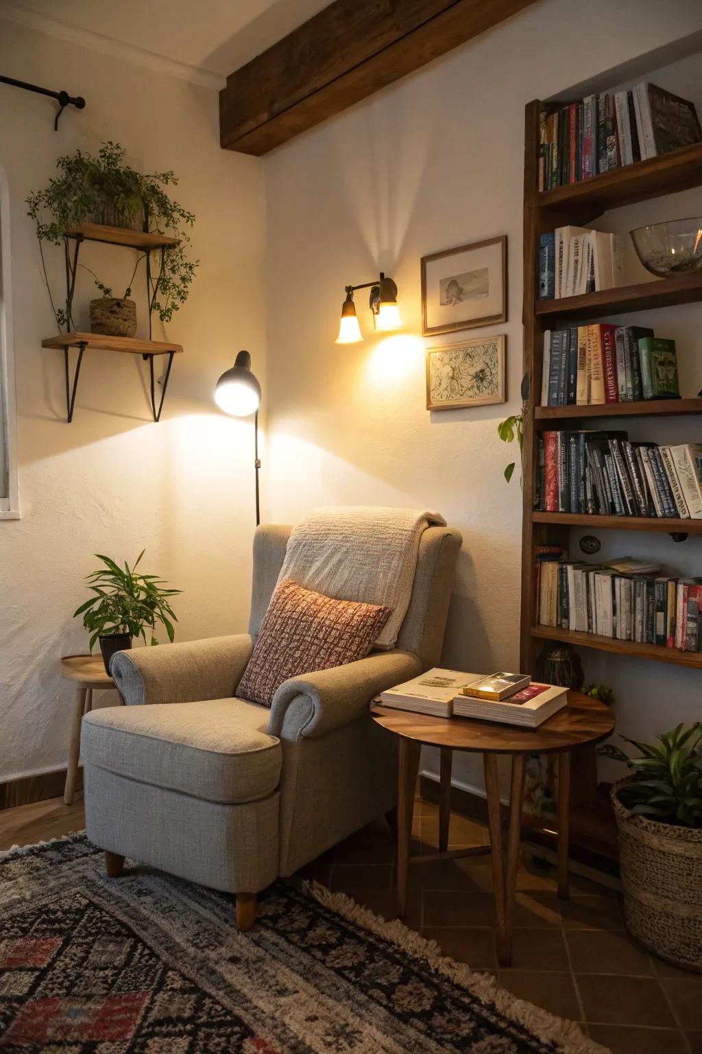 Wall mounted lights can be stylish and economical.