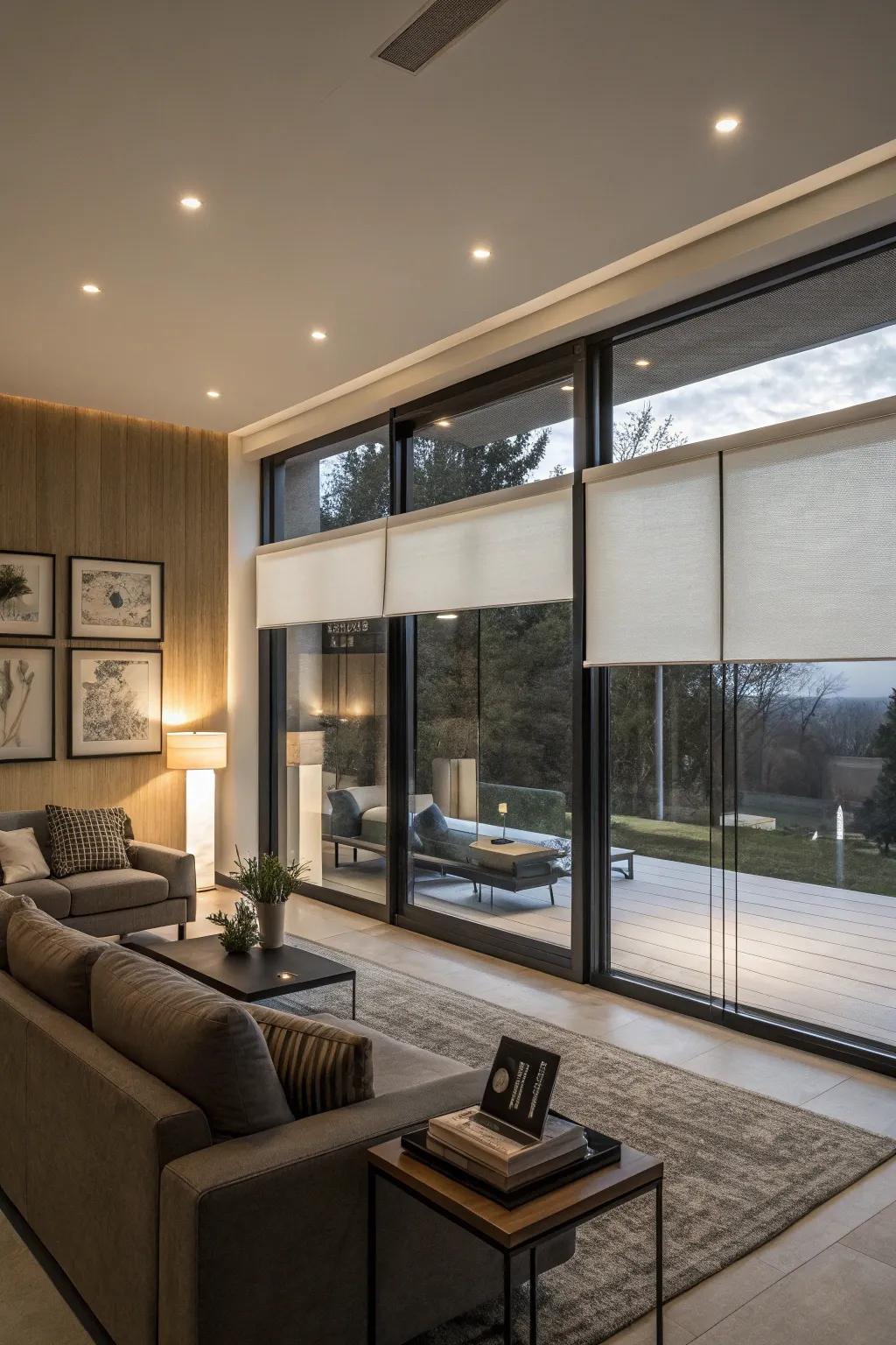 A smart home that integrates technology with modern design.
