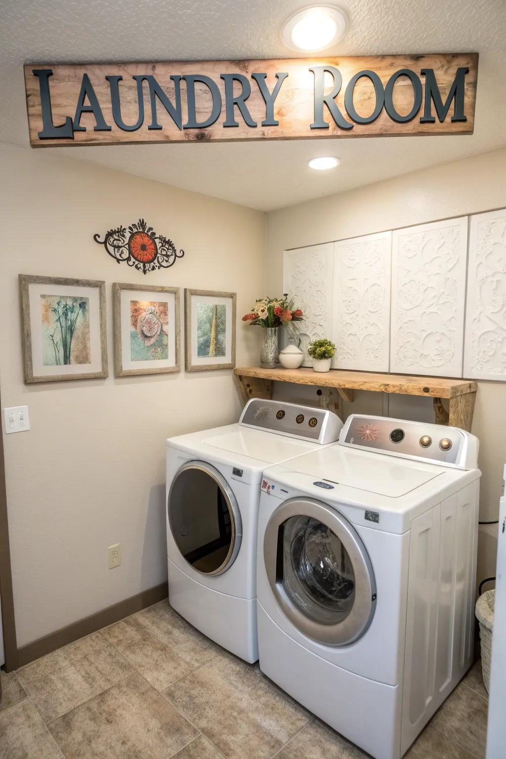 Personalized accents make your laundry room uniquely yours.