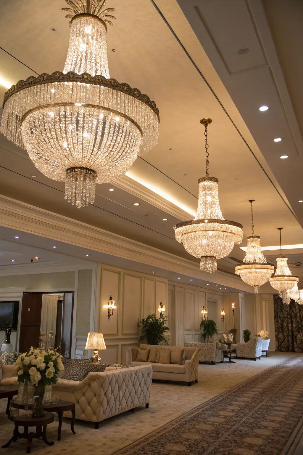 Stylish lighting fixtures add a touch of class.