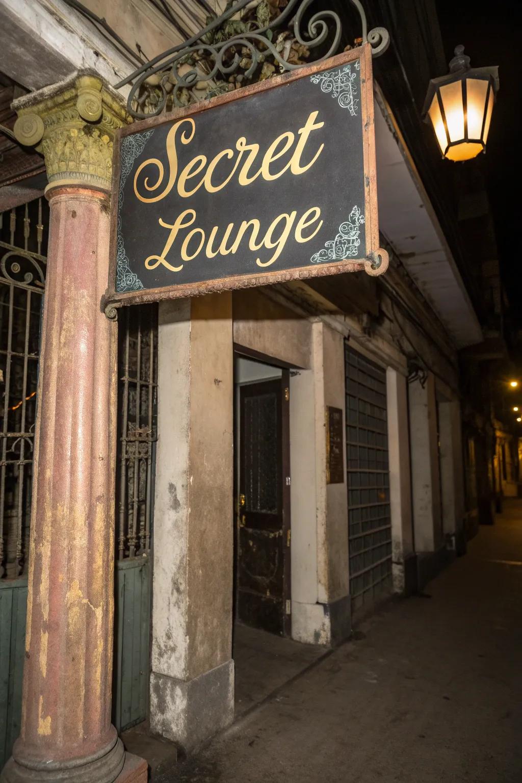 Retro-style signage adds intrigue and thematic consistency.