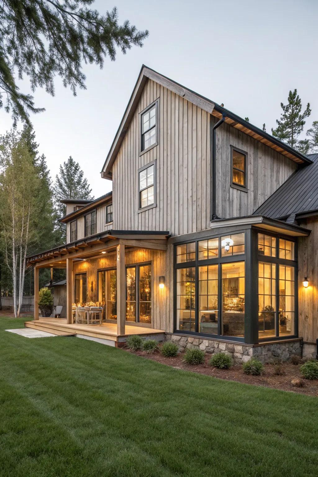 Elegant vertical groove and tongue cladding