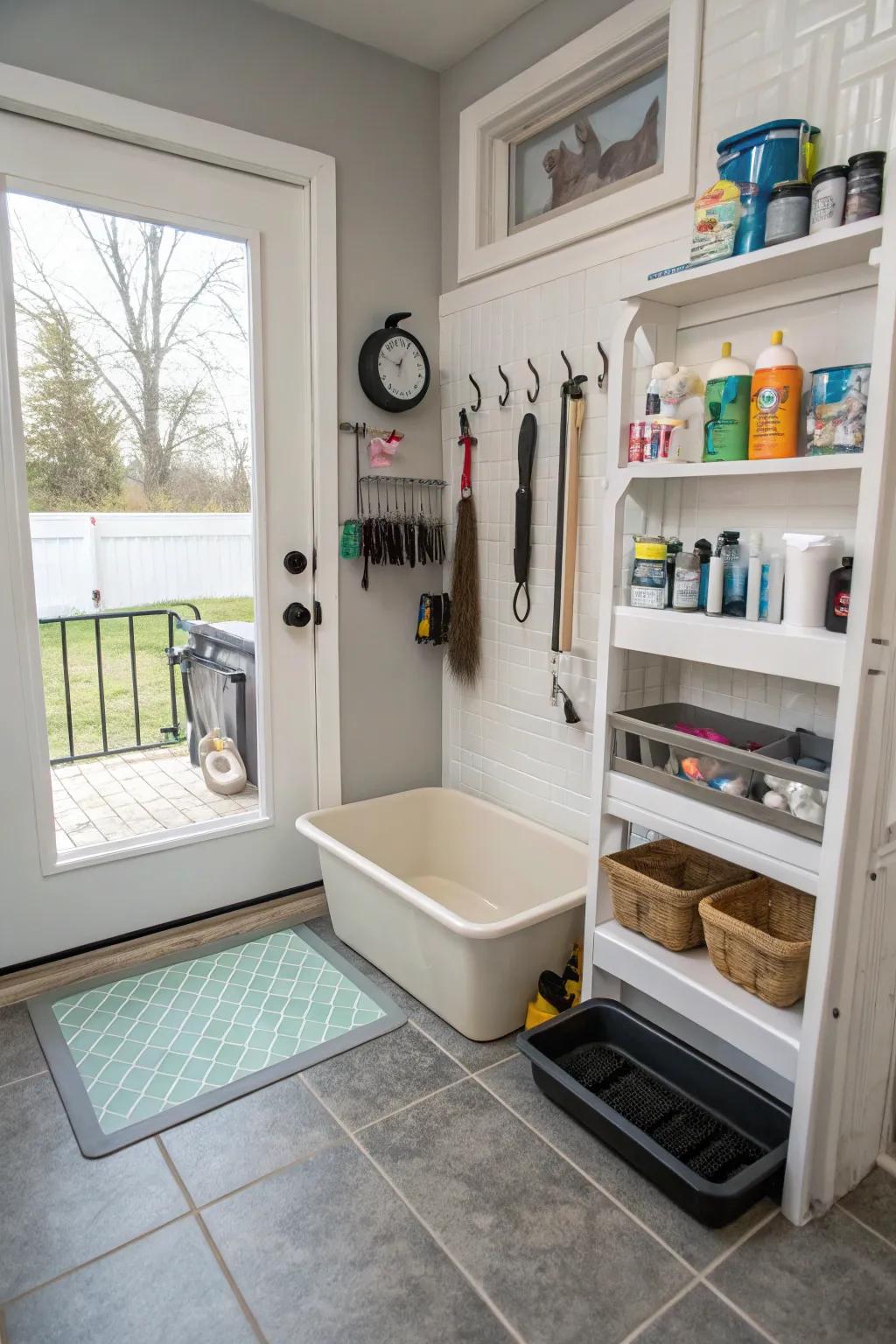 Create a space dedicated to your pet’s needs.